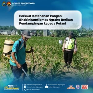 Perkuat Ketahanan Pangan, Bhabinkamtibmas Ngraho Berikan Pendampingan kepada Petani